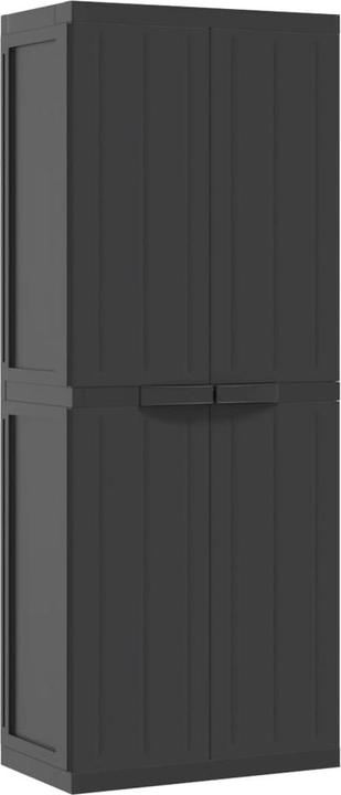 VidaXL Gartenschrank Schwarz 65x37x165 cm PP,Farbe: Schwarz