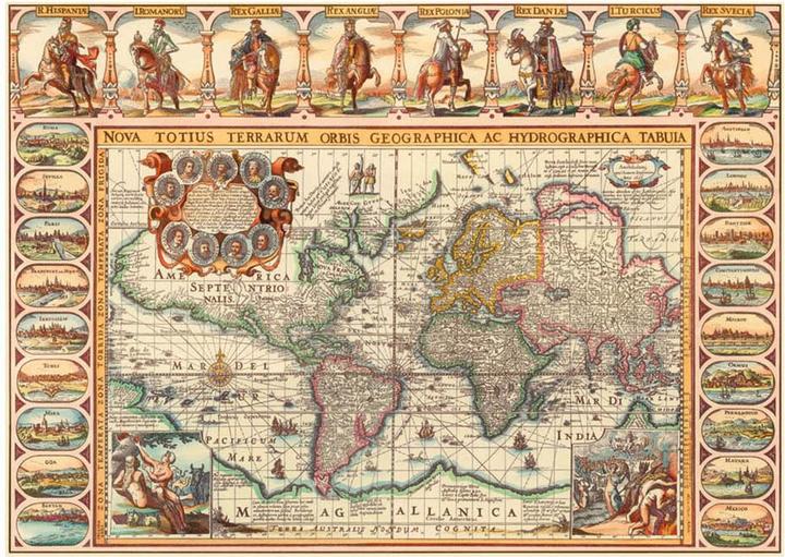 Actual product image Dino Puzzle 2000 pieces Antique World Map (2000 pieces)