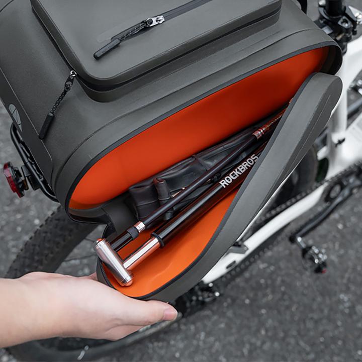 Produktbild Rockbros waterproof bike pannier, for trunk, capacity 14l - gray (14 l, Gepäckträgertasche)