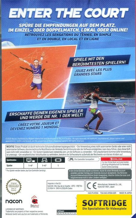 Produktbild Nacon Gaming Tennis World Tour 2 (Switch Lite, Switch OLED, Switch, Multilingual)