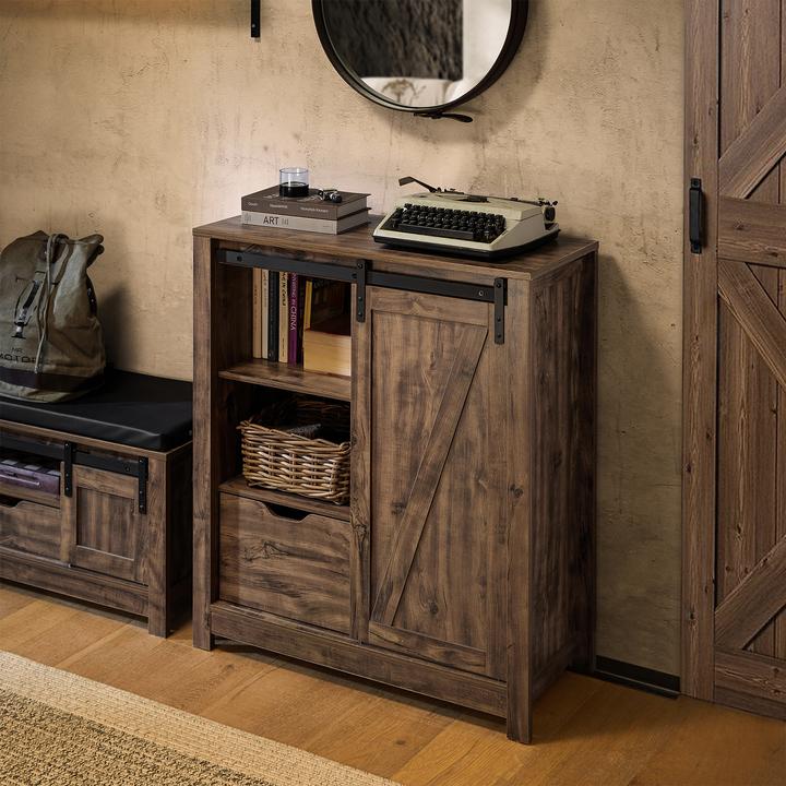 Produktbild SoBuy Sideboard mit Schiebetür (80 x 92 x 35 cm)