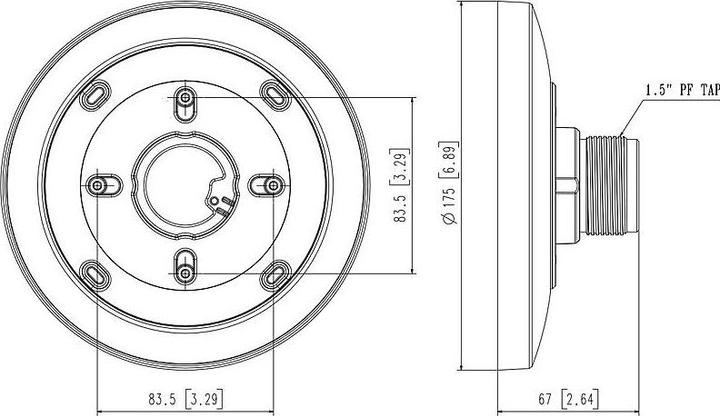 Productafbeelding Hanwha Wisenet SBP-160HMW1 Flensplaat voor hangende montage (Montageset)