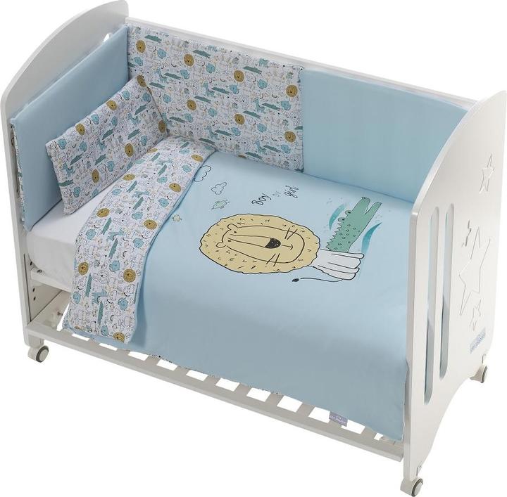 Image du produit Don Algodon SET 3 PIECES. GRAND LIT ENFANT 70X140 : COUETTE+NID+OREILLER - COTON JERSEY- - BLEU (70 x 140 cm)