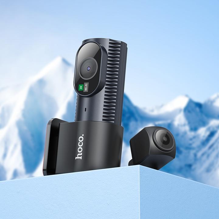 Actual product image Hoco Dash + Rear Camera DV8, 2K, 1.47inch LCD, black