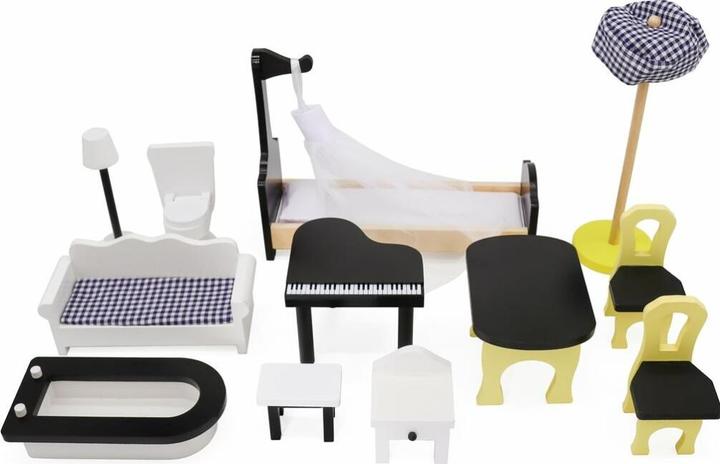 Produktbild Ikonka MDF-Puppenhaus aus Holz + Möbel 122cm XXL LED