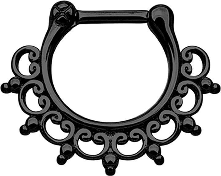 Star Piercing Septum spitze Tribal schwarz (Chirurgenstahl 316L, ohne Messing)