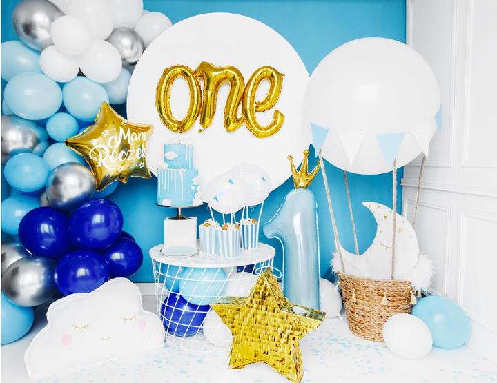 Actual product image Partydeco Arch of Balloons Blue and Silver (60 x)