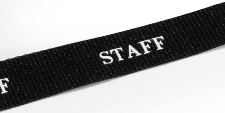 Actual product image Durable STAFF fabric strap, with snap hook, pack of 20, black.