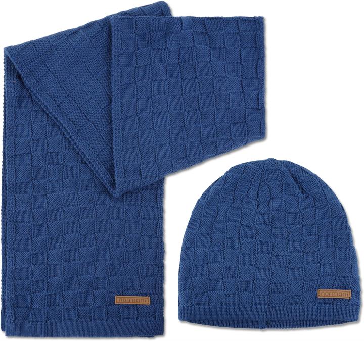 Actual product image Normani Winter set made of merino wool scarf and hat pattern Yuma - 9571 (One size)