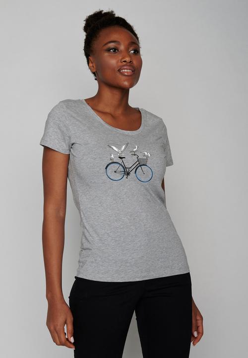 Actual product image Greenbomb Women's Bike Seagulls Loves T-Shirt (L)