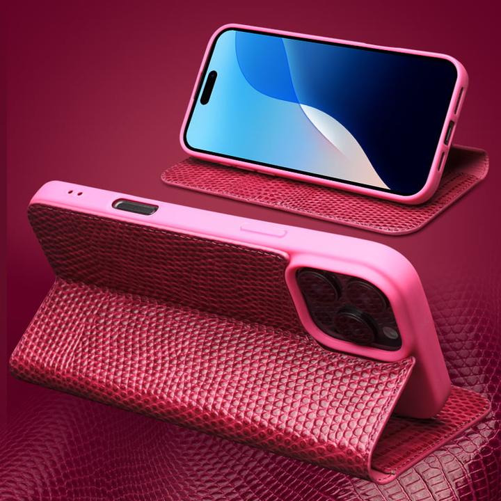 Actual product image QiAlino Croco Flip cover (Apple iPhone 16 Pro Max)