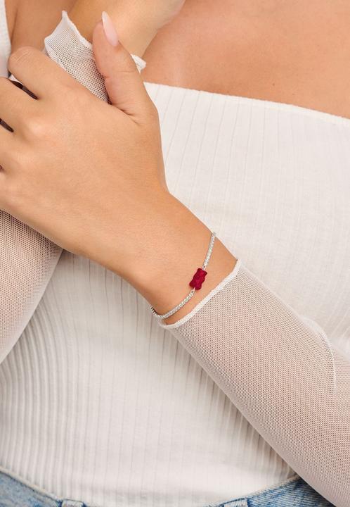 Actual product image Thomas Sabo Tennis bracelet with red gold bears silver (19 cm, Silver 925)