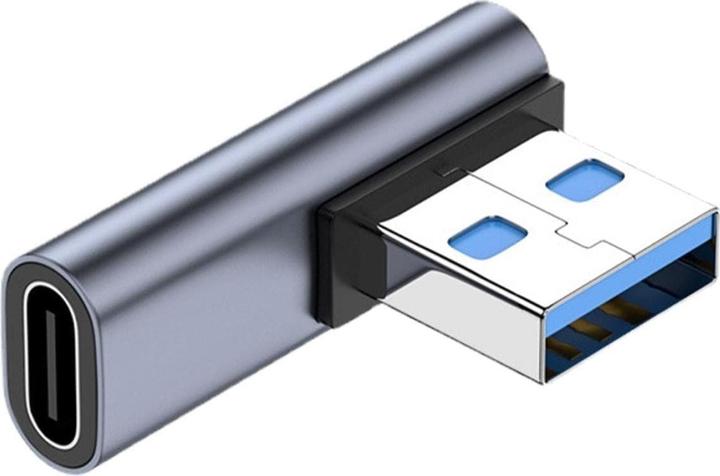 Produktbild PowerGuard USB-A zu USB-C 90 Grad Winkel links flach Adapter (USB-A, USB Typ C)