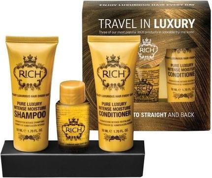 Image du produit Rich Travel in Luxury Gift Set - Intense Moisture Shampoo 1.70 Fl Oz, Intense Moisture Conditioner 1 (Set soin capillaire)