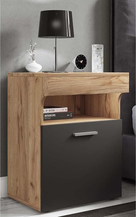 Produktbild VCM Nachtschrank Beistelltisch Drehtür Konsole Boxspring Nachttisch Slepal M (45 x 45 x 61 cm)