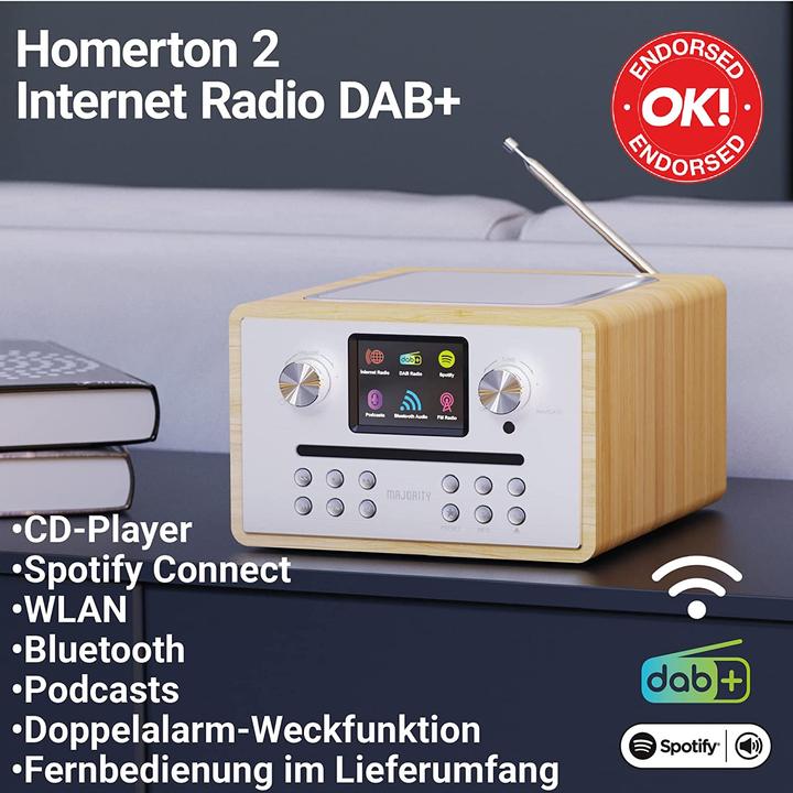 Actual product image Majority Homerton 2 (FM, DAB+, Wi-Fi, Bluetooth)