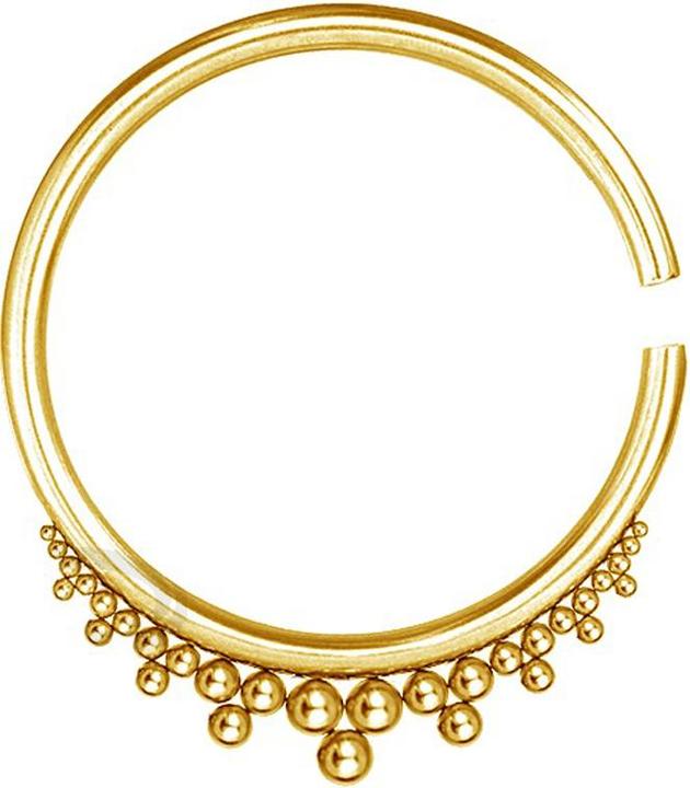 Star Piercing Ohrgewicht Ring vergoldet Kugeln Dreiecke (Chirurgenstahl 316L, ohne Messing)