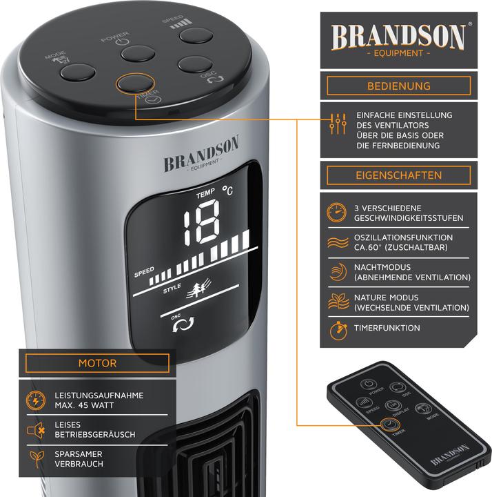 Produktbild Brandson Turmventilator (48 dB)