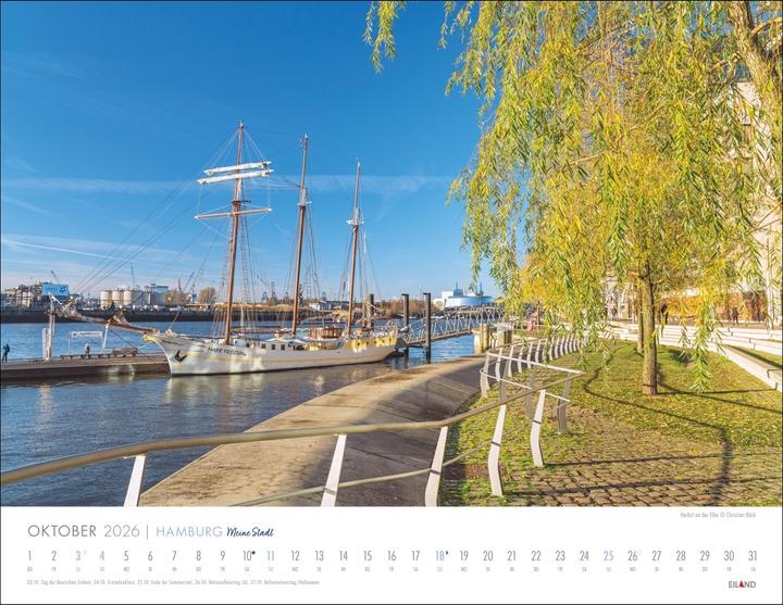Produktbild Hamburg - Meine Stadt Kalender 2026 (44 x 34 cm, Harter Einband, Deutsch)
