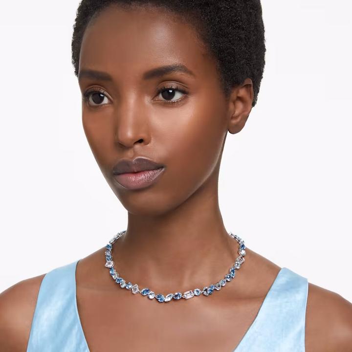 Immagine prodotto Swarovski Collana Gema Vari Tagli Blu (Metallo Swarovski, 38 - 43 cm)