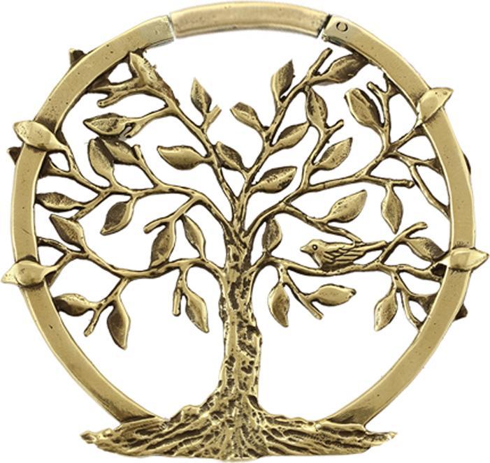 Star Piercing Ohrgewicht Segmentring klappbar vergoldet Baum des Lebens (Messing)