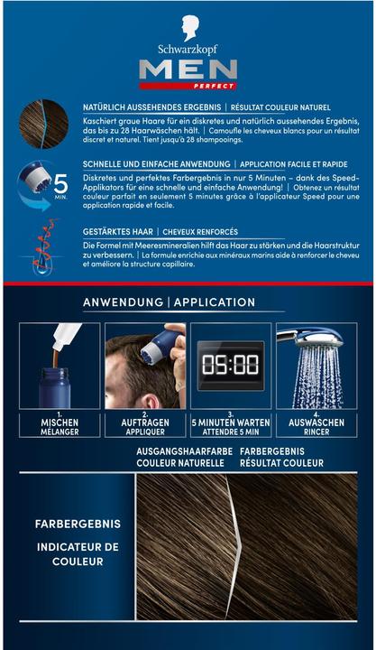 Image du produit Schwarzkopf Men Perfect Gel colorant anti-gris 70 brun foncé (70 Brun foncé naturel)