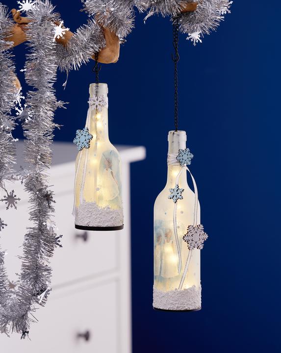 Produktbild VBS Windlicht "Flasche", Glas, Höhe 22 cm, 2 Stück (2 x)