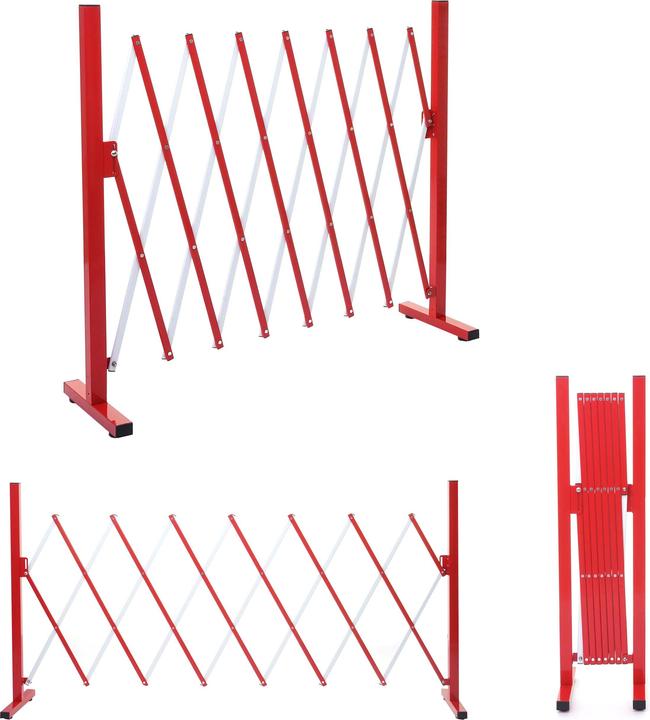 Produktbild Swisshandel24 Absperrgitter, Scherengitter Zaun Schutzgitter ausziehbar, Alu rot-weiss - Höhe 103cm, Breite 28-200 (31 cm)