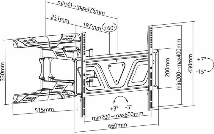 Produktbild Maclean MC-832 - VESA Bildschirm-/TV-Halterung, 37-80", schwarz, 45 kg (Wand, 80", 45 kg)