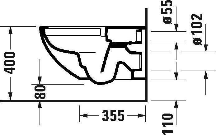 Produktbild Duravit Wand-WC-Set ARCHITEC RIMLESS tief, 365x575mm weiss