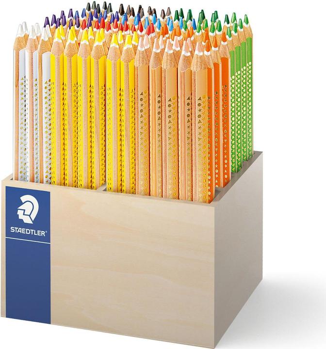 Produktbild Staedtler Noris jumbo Buntstift, 4 mm, sortiert, 112 St. Noris dreikant im Köcher (Mehrfarbig, 1 x)