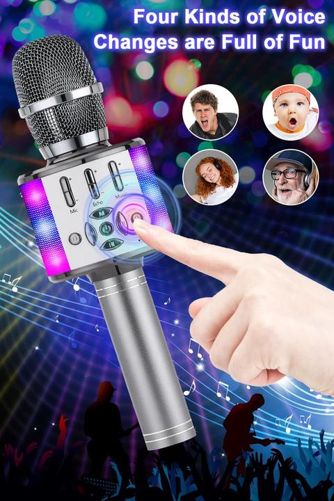 Produktbild Bonaok Kabelloses Bluetooth-Mikrofon mit LED-Lichtern