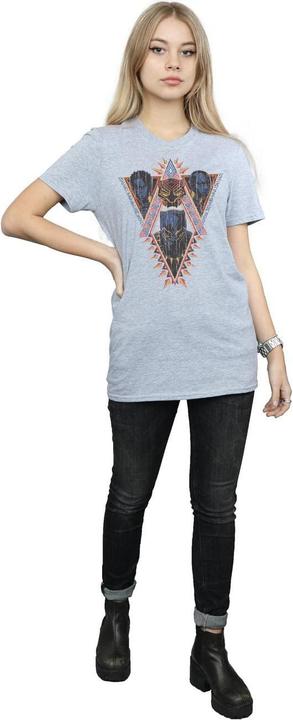 Immagine prodotto Maglietta Boyfriend in cotone con teste tribali delle Pantere Nere Donna/Ladies (S)