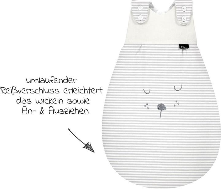 Produktbild Alvi Baby-Ganzjahresschlafsack Mäxchen Faces Gr. 56/62 (62 cm, Ganzjahr)