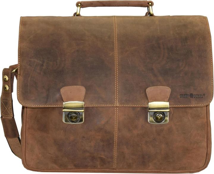 Greenburry Vintage Aktentasche Leder 42 cm Laptopfach