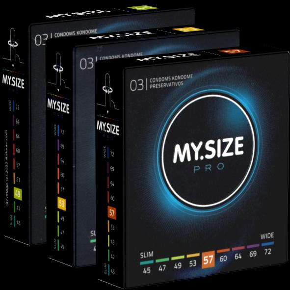 Produktbild My.Size PRO «Probierset M» (49mm, 53mm, 57mm) 3 x 3 Kondome zum Anprobieren und Austesten (9 Stk.)