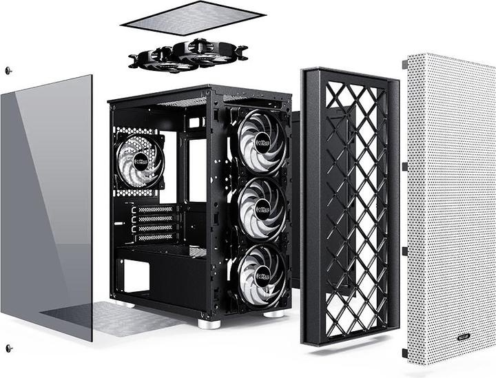 Produktbild Pccooler Platinum MM200 MESH Schwarz mit 4 (mATX, ATX)
