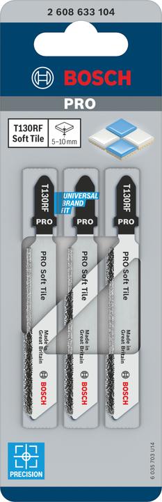 Produktbild Bosch Professional Zubehör PRO Soft Tile T130RF Stichsägeblatt, 83 mm, 3-tlg.