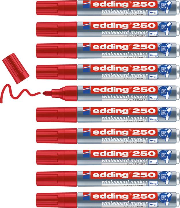 Image du produit Edding Marqueur pour tableau blanc 250 (Rouge, 3 mm, 1 x)