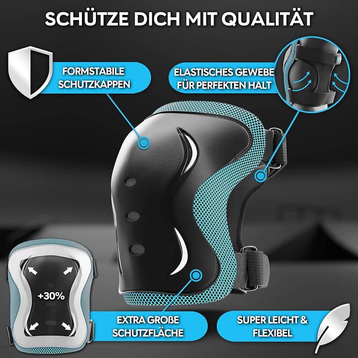 Produktbild Skatewiz 6-teiliges Skate Protektoren-Set für Jugendliche & Erwachsene (M, Knieschoner, Ellbogenschoner, Handgelenkschoner, 6 Stück)