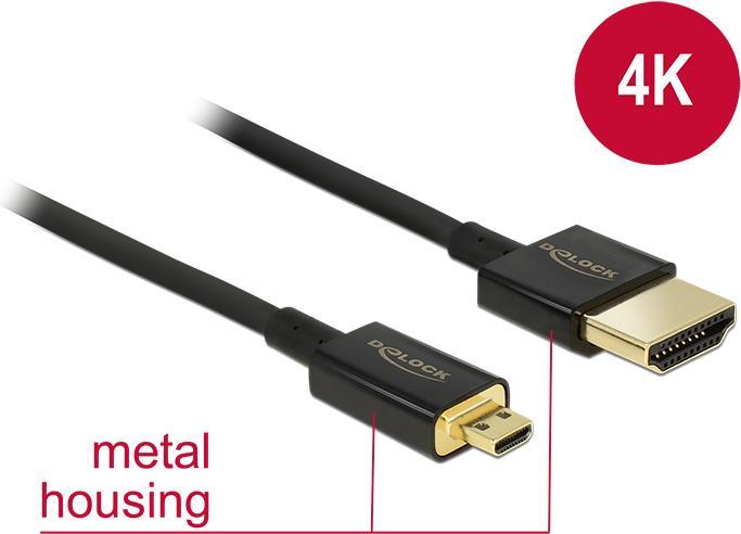 Actual product image Delock HDMI (Type A) - micro HDMI (Type D) (0.15 m, HDMI)