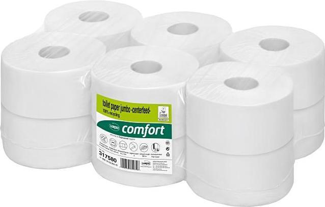Wepa 317580 Centerfeed Recycling bright white toilet paper 12 rolls/package a 180m, 2-ply, sheet size (12 x)