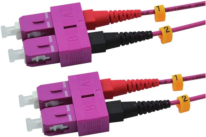 Produktbild RED 2716-10-0010 LWL-Duplex Patchkabel SC/SC 10m OM4 Violett (U/FTP, CAT7, 10 m)