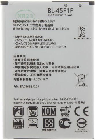 Actual product image LG BL-45F1F Battery for 2500mAh Li-Ion (OEM)