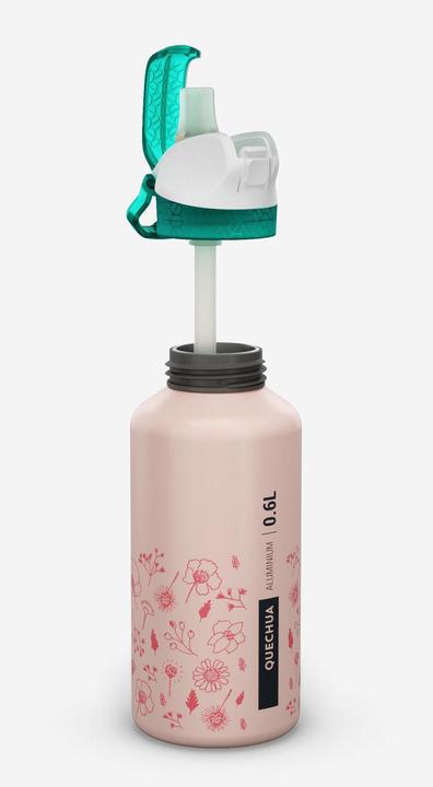Produktbild Quechua Trinkflasche 0,6 l Schnellverschluss Trinkhalm Aluminium - 900 (0.60 l)