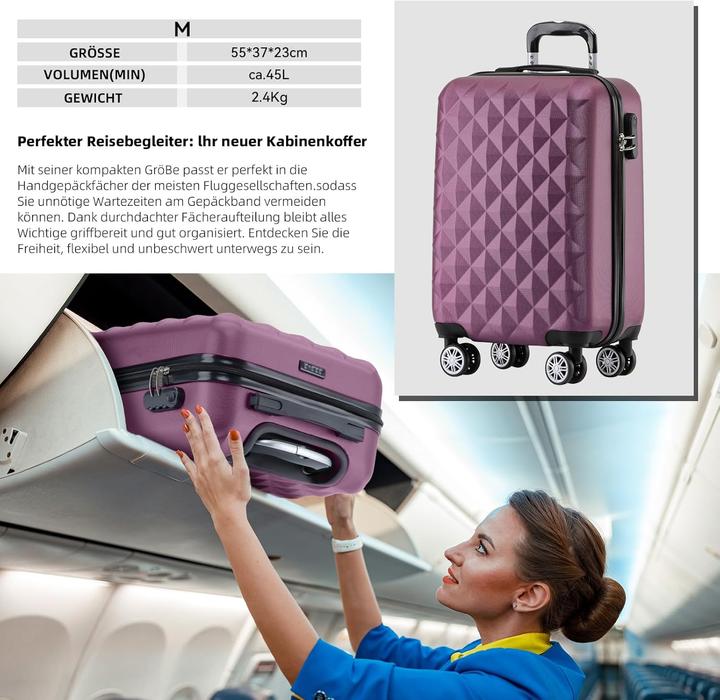 Actual product image Beibye 3-teiliges Hartschalenkoffer-Set 2066 (115 l, Hand luggage (up to 50 litres), M (50 - 90l), L (90 - 115l))