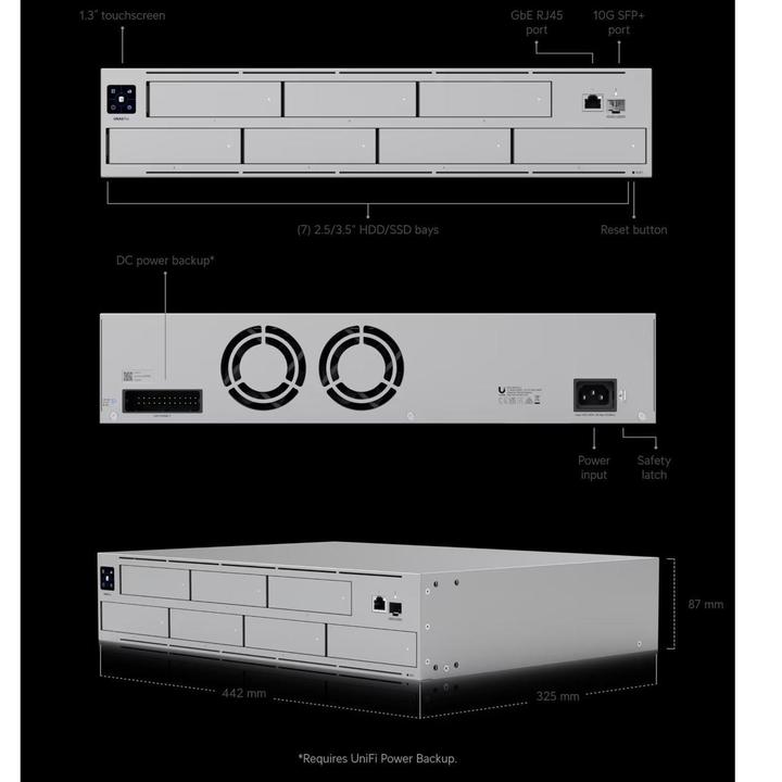 Immagine prodotto Ubiquiti UNAS-PRO-EU - NAS, 1GB, 0 HDD, 8 GB RAM