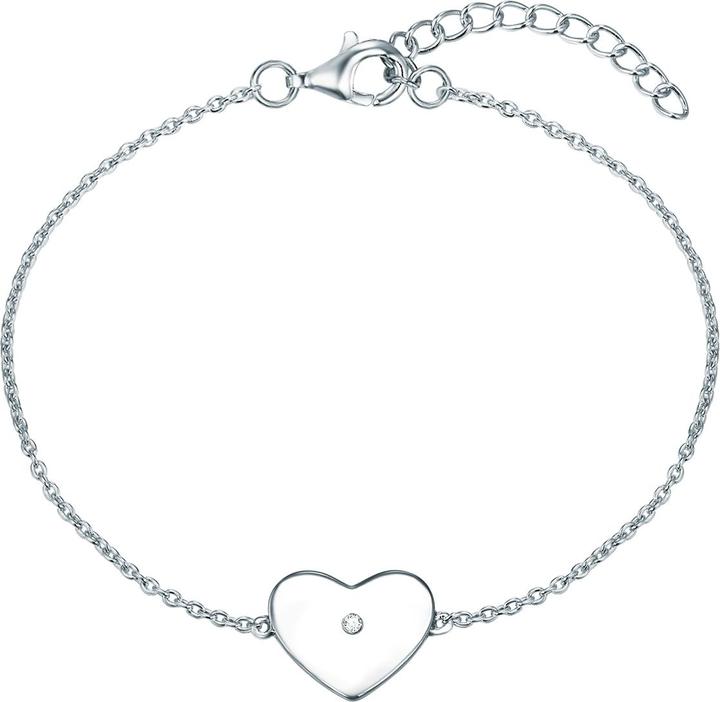 Immagine prodotto Lulu & Jane Cuore in argento con diamante 17,0 cm di lunghezza base + 3,0 cm di estensione - 33482 (17 cm, Argento)