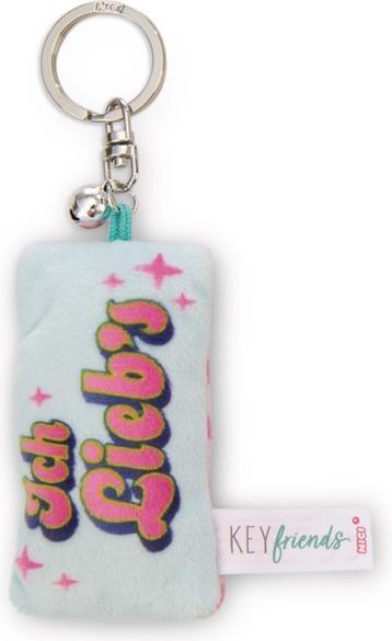 Image du produit Magni NICI Schlüsselanhänger Mini Plüschkissen Ich lieb's mit Glöckchen 8cm