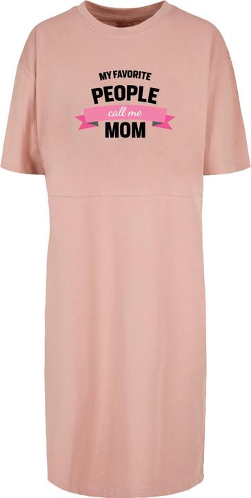 Produktbild Merchcode Ladies Mothers Day - My Favorite People Call Me Mom Organic Oversized Slit Tee Dress - 117771 (L)